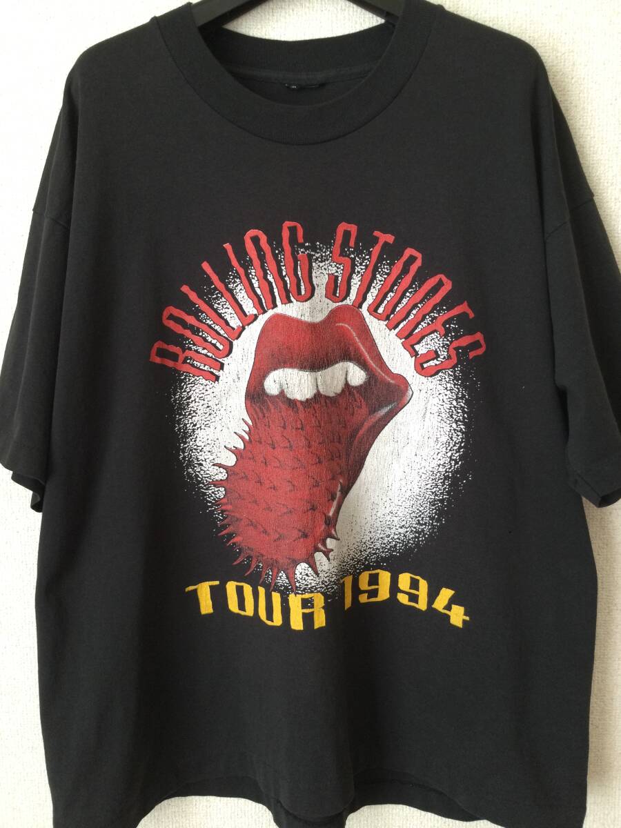 ビンテージ Tシャツ 黒 フェード 古着 ローリングストーンズ 90s vintage XL拍卖