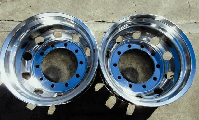 送料無料 アルコア アルミホイール ISO 平面座 22.5×7.50 162 10穴 リア外用 鏡面仕上げ済み 2本セット その19拍卖