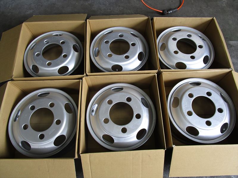 送料無料 三菱 キャンター ローザ 16×5.5K 5穴 両面再塗装 6本セット 2トン拍卖