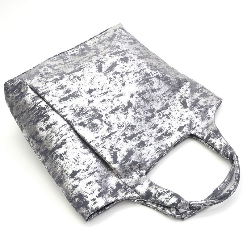 L05726 未使用品 MANIUNO/トートバッグ シルバー/グレー 大容量 マウニノ メンズ レディース拍卖