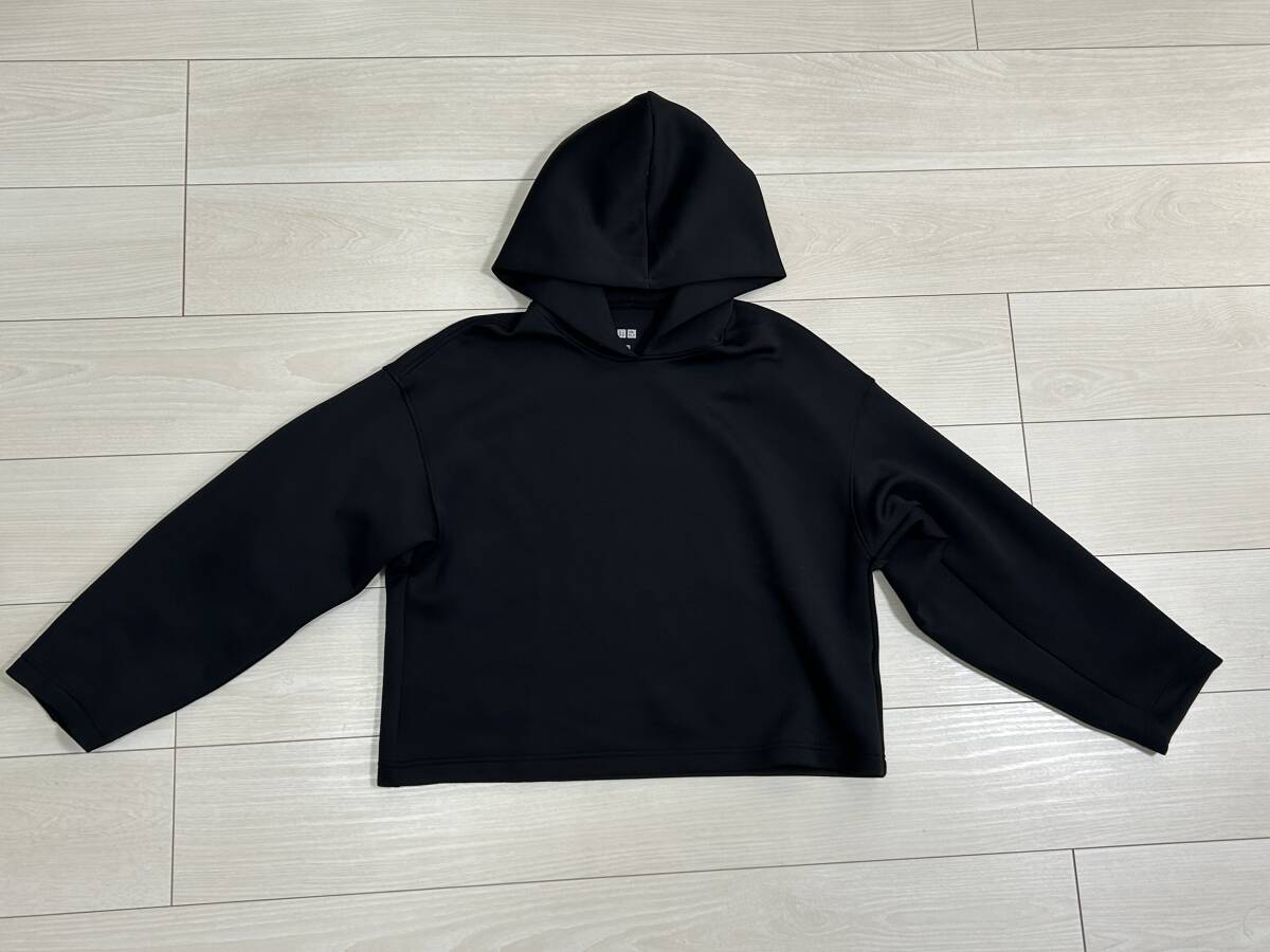 ★UNIQLO ユニクロ ドライソフトスウェットプルパーカー 長袖 レディース ブラック Mサイズ★拍卖