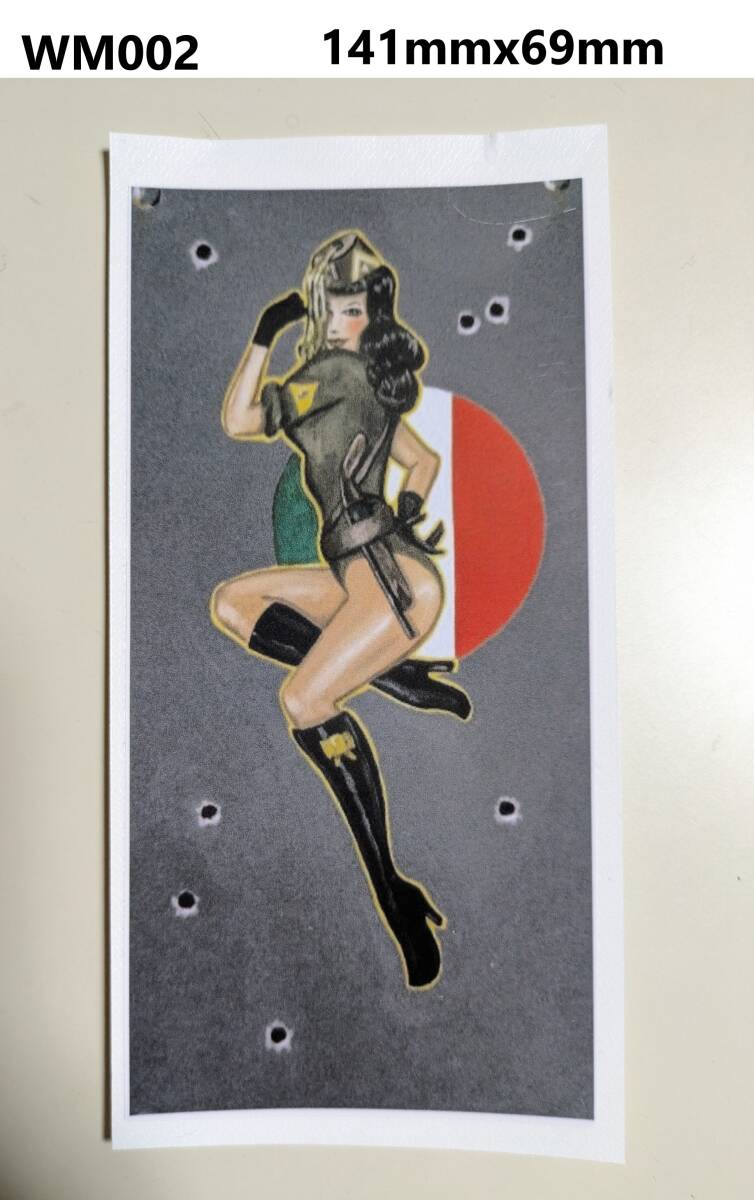 WM2-8格安出品~20%OFF 美品 レトロ セクシー女性兵士 イタリア軍 ミリタリー 軍 空軍 アーミー カッティングステッカー シール デカール拍卖