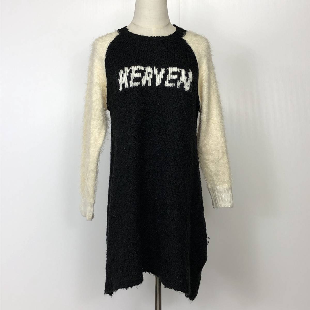 YX054 美品 jouetie レディース トップス セーター 長袖 M ブラック ホワイト 毛素材含 あたたか かわいい 冬 シンプルデイリーカジュアル拍卖