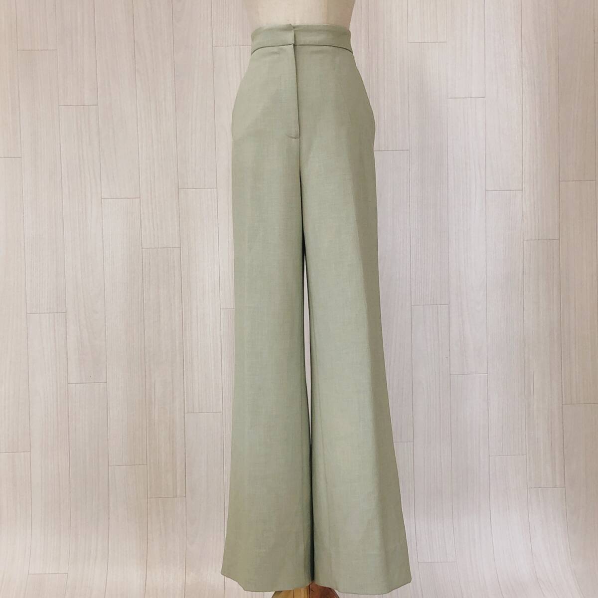 YX1013 ZARA レディース ボトムス ロング丈 薄手 ホック チャック ミントグリーン 緑 カジュアル かわいい シンプル おしゃれ 春秋拍卖