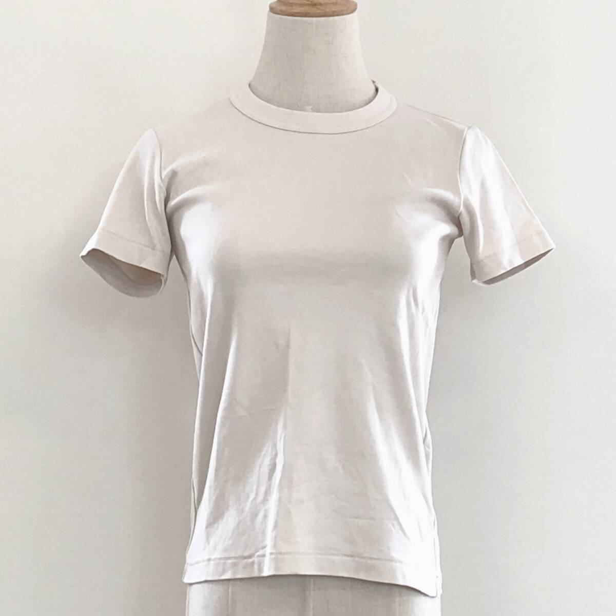 YX1056 美品 UNIQLO レディース トップス Tシャツ 半袖 薄手 伸縮性 丸首 サイズS ホワイト 白 綿100% シンプル カジュアル 涼しげ 夏拍卖