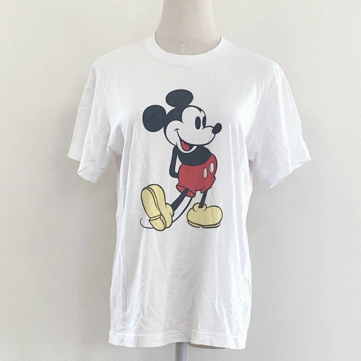 YX1082 UNIQLO レディース トップス Tシャツ 半袖 薄手 伸縮性 丸首 サイズS ホワイト 白 プリント 綿100% シンプル かわいい 涼しげ 夏拍卖