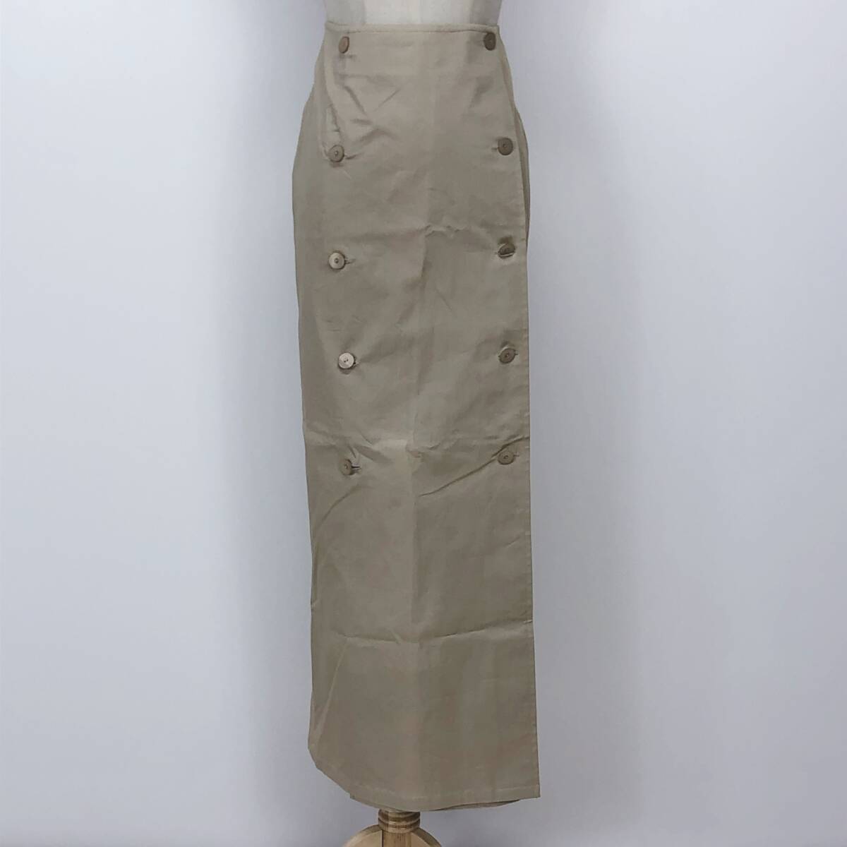 YX1145 southavenレディーススカートロングスカート ロング丈 薄手 2つ穴ボタン 予備ボタン付 サイズS シンプル カジュアル おしゃれ 春秋拍卖