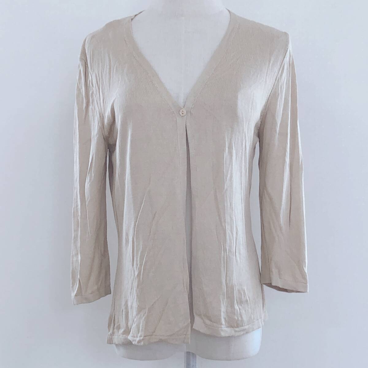 YX1376 UNITED COLORS OF BENETTONレディース トップス カーディガン 長袖 薄手 伸縮性 2つ穴ボタン M シンプル おしゃれ あたたか 春秋冬拍卖