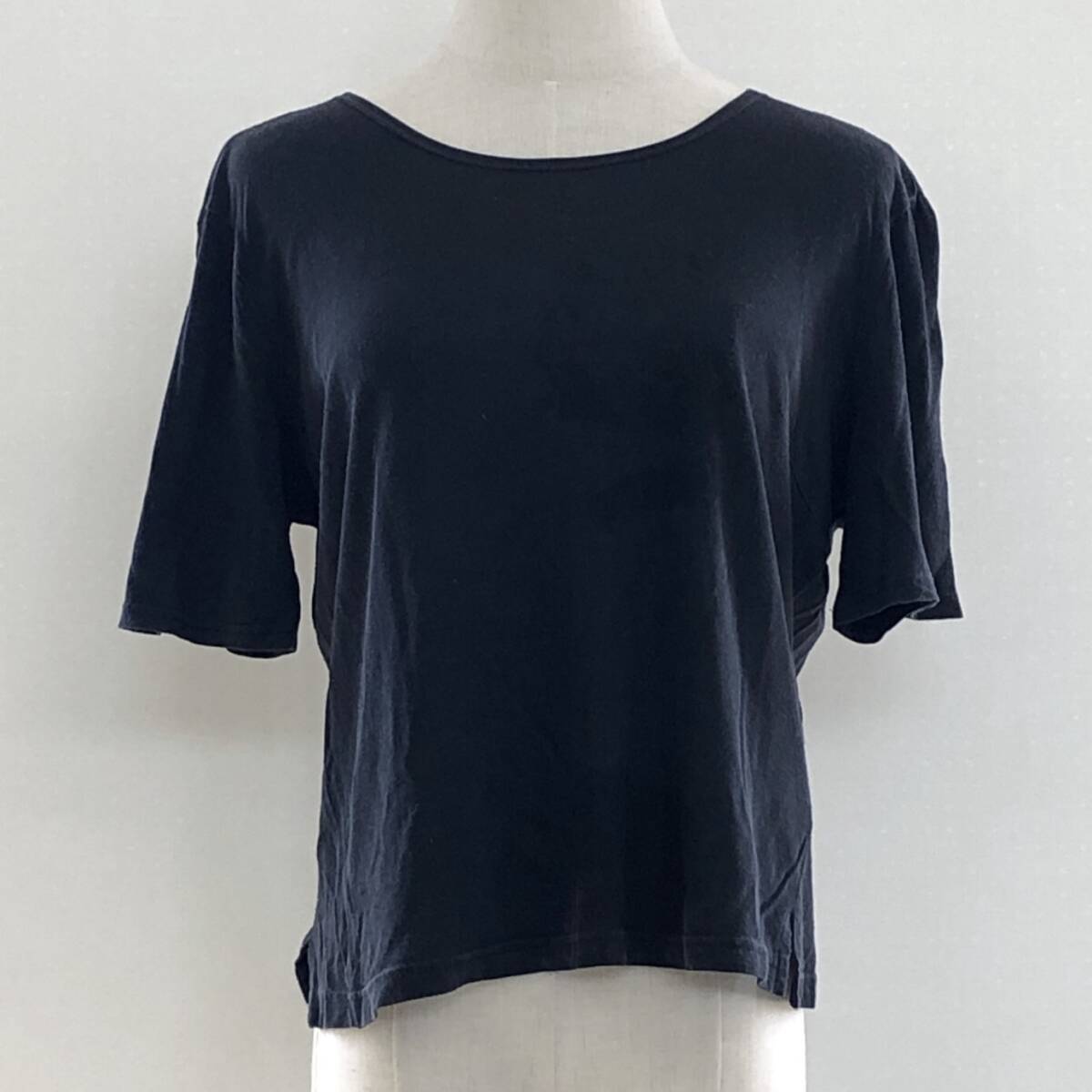 YX1471 SCHANVENU レディース トップス シャツ 半袖 薄手 伸縮性 丸首 ブラック 黒 綿素材含 シンプル カジュアル おしゃれ 涼しげ 夏拍卖