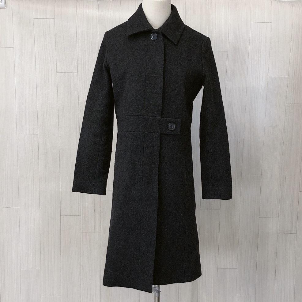 YX1463 FACADE GREEN レディース アウター コート 長袖 厚手 スリット 4つ穴ボタン ウール カシミヤ シンプル あたたか おしゃれ 秋冬拍卖