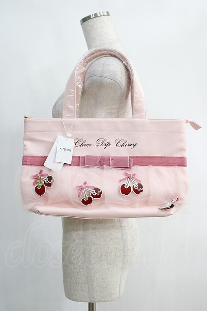 LIZ LISA / チョコディップチェリートートバッグ ピンク H-25-01-19-053-LO-BG-NS-ZH拍卖