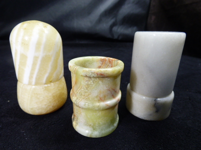 ほ443.【3点セット】石製 爪楊枝入れ 卓上 食卓拍卖