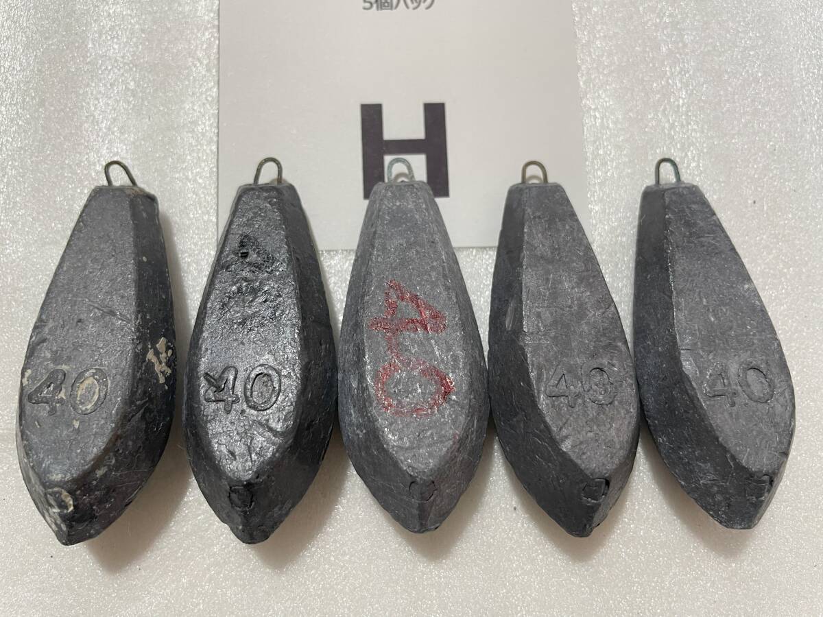 六角型オモリ 40号 5個セット <使用済> H拍卖