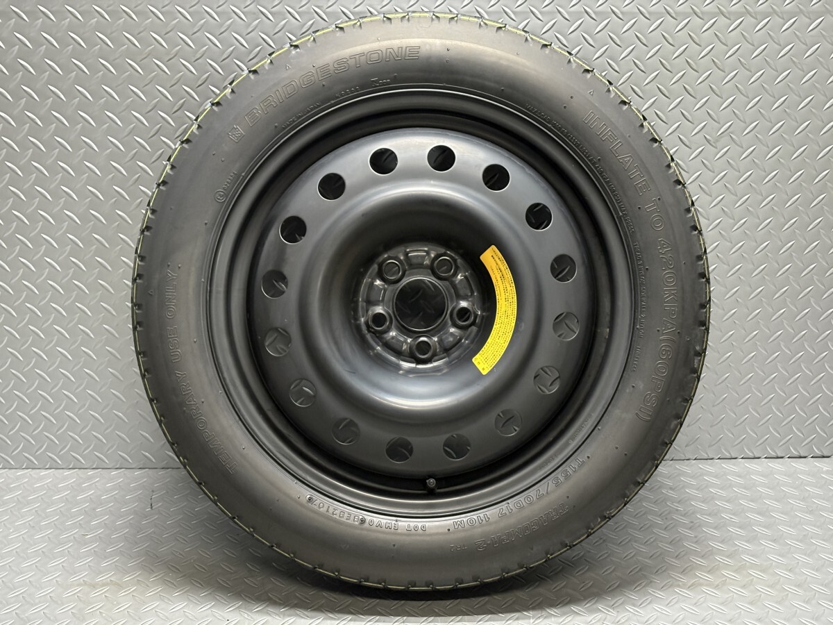 SH系? スバル フォレスター 17インチ 4T 5穴100 純正 テンパータイヤ ブリヂストン T155/70D17 スペアタイヤ 応急タイヤ (24120064)拍卖