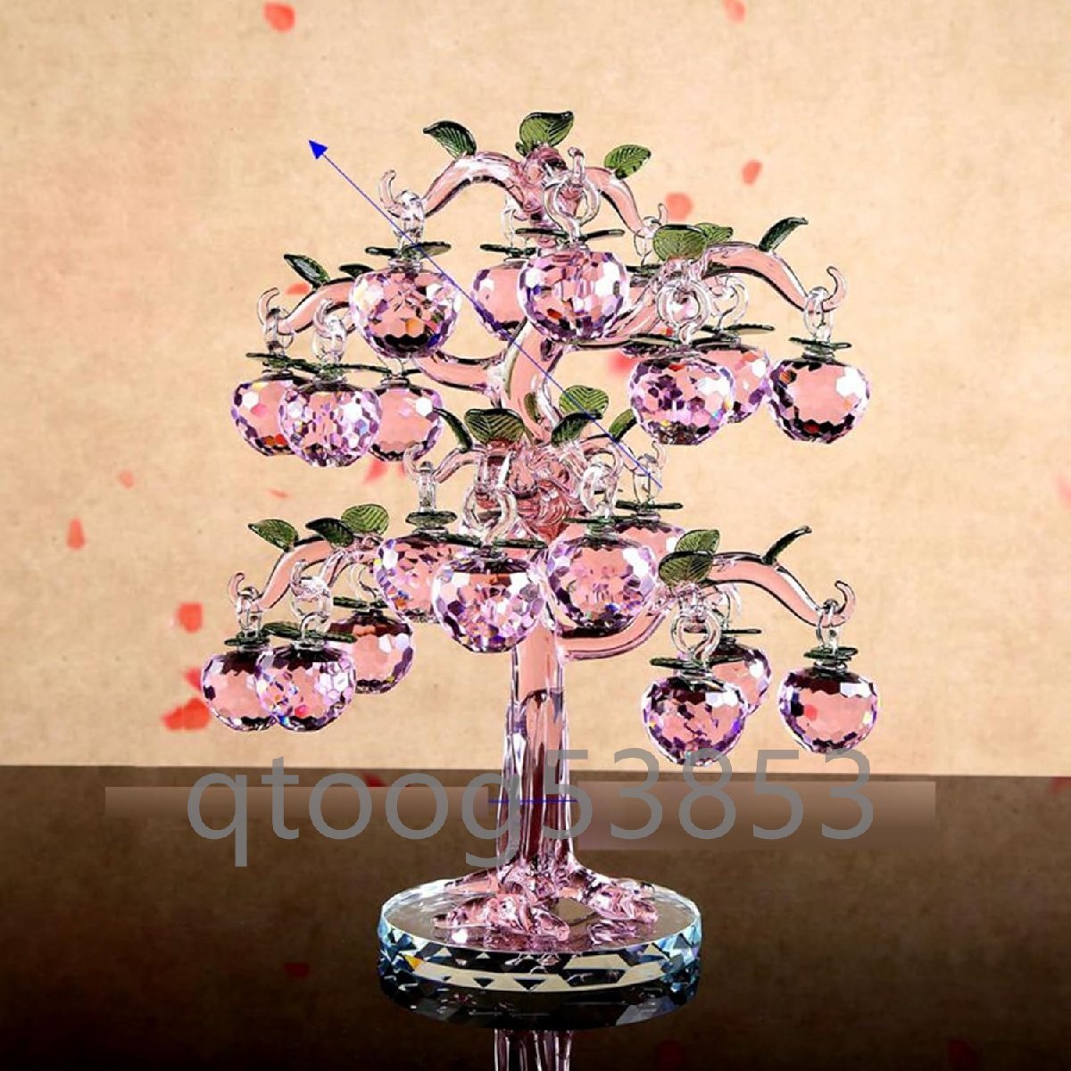 リンゴの木 林檎 リンゴ 果物 置物 ガラス クリスタル 風水グッズ 平安 幸運 開運 運気アップ 癒しグッズ リンゴツリー 装飾品 美しい リビ拍卖
