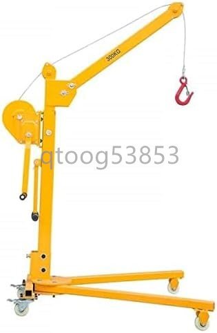 荷台クレーン、コンパクトクレーン 、折りたたみ 台車 ミニクレーン 手動ウインチ 足スタンド (耐荷重200kg) 後輪 360度回転 キャリーカ拍卖