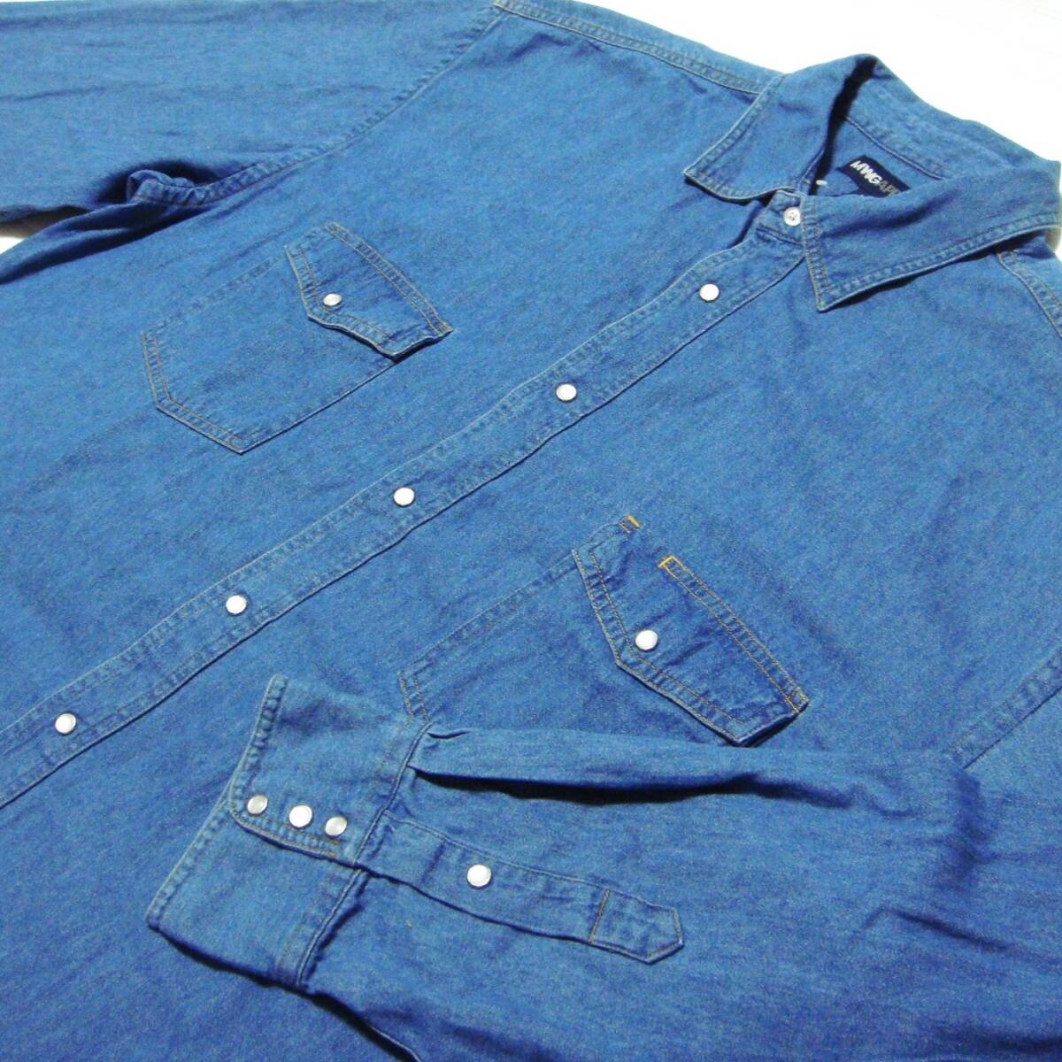 ■カナダ発 ^ ^ 老舗 1928年 ^ ^ MWG 【 デニム地 ウエスタンシャツ 4L 】 アメリカ USA古着 o1■送料600拍卖