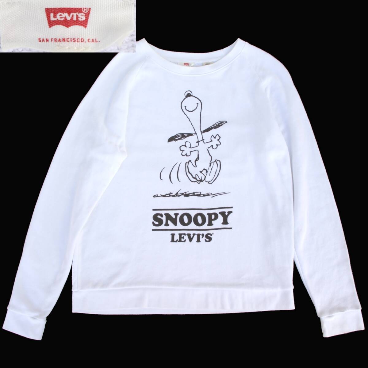 (44630)LEVI'S リーバイス PEANUT ピーナッツ SNOOPY スヌーピー スウェット サイズS (ヴィンテージ復刻 白 ホワイト 29717-0015)拍卖