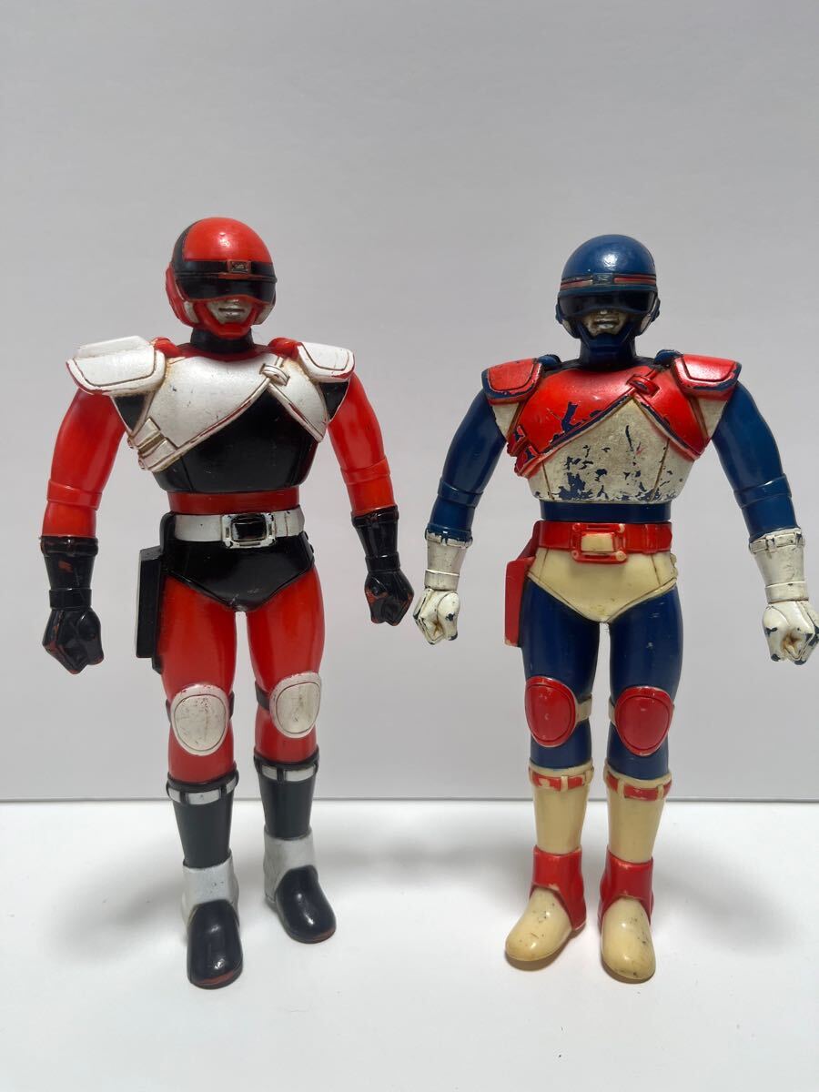 兄弟拳バイクロッサーのキャラクターバイクロッサー バンダイ フィギュア ソフビ セット 1985年製拍卖