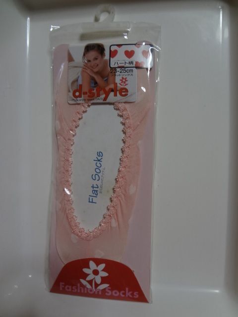 新品 DAISO ダイソー (株)大創産業 柄入りフラットソックス カバーソックス フットカバー パンプスソックス 23-25cm拍卖