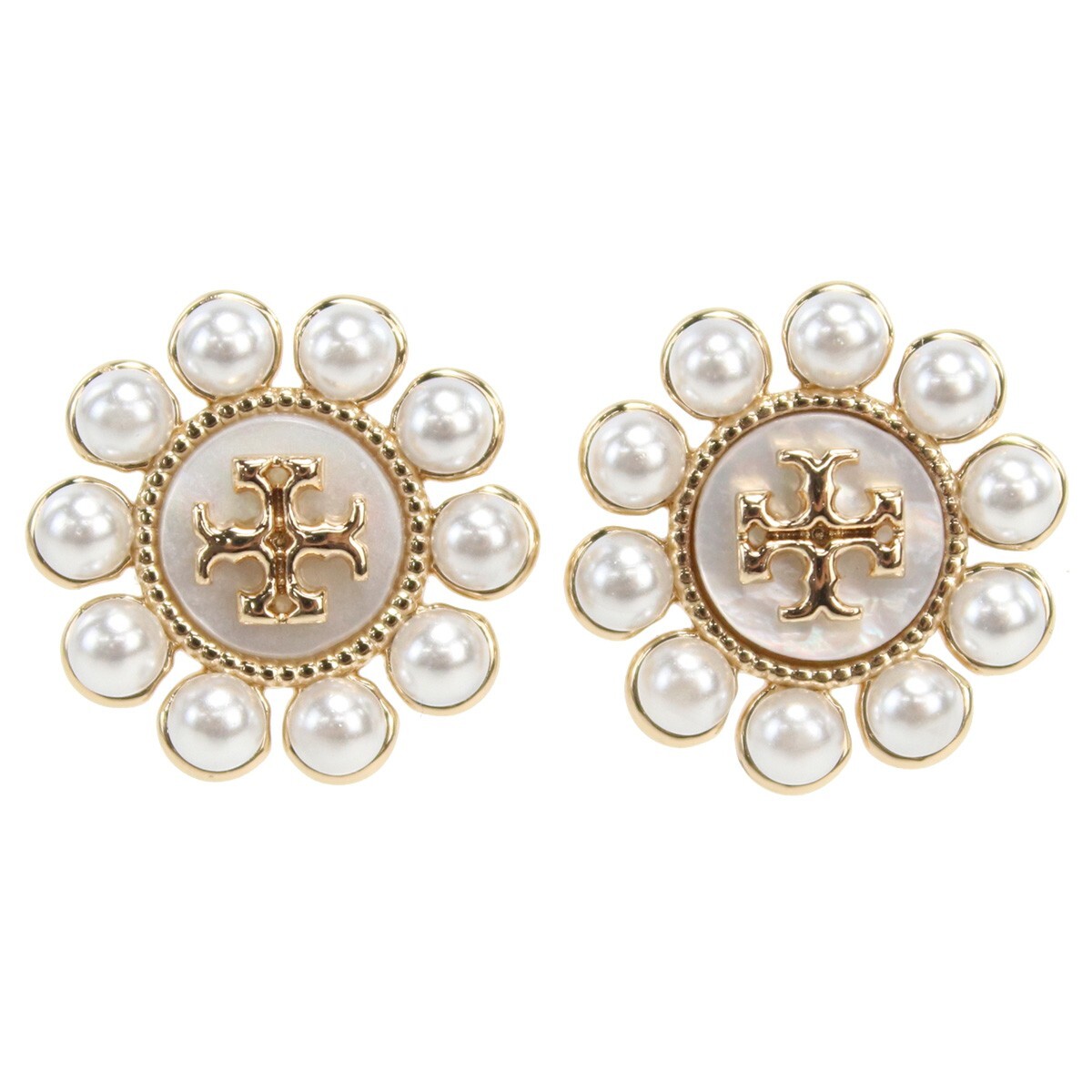 トリーバーチ TORY BURCH KIRA ピアス ブランド キラ153674 700TORY GOLD-CREAM ホワイト系 拍卖