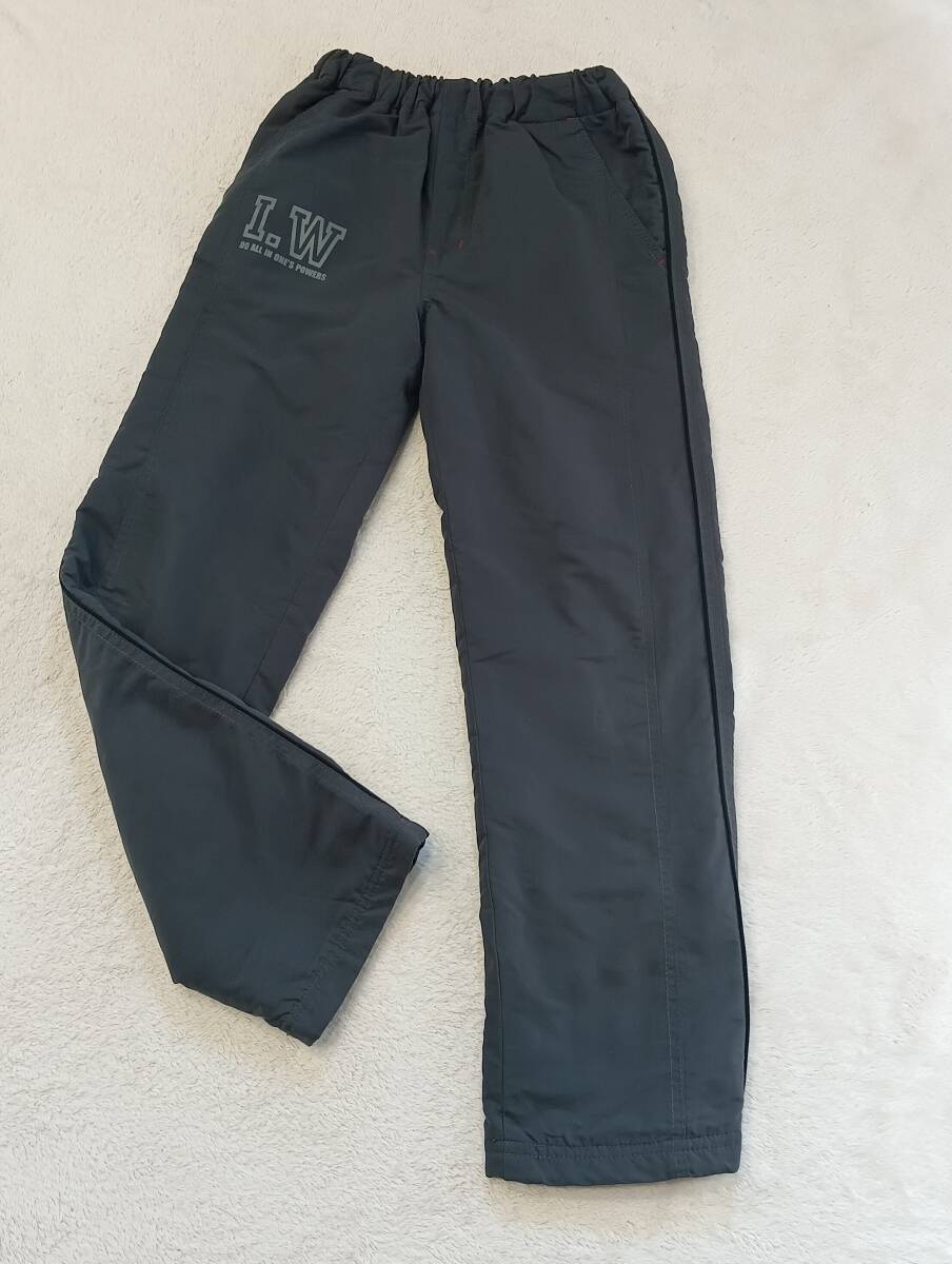 140 暖か 裏フリース ナイロンパンツ グレー 2重 拍卖