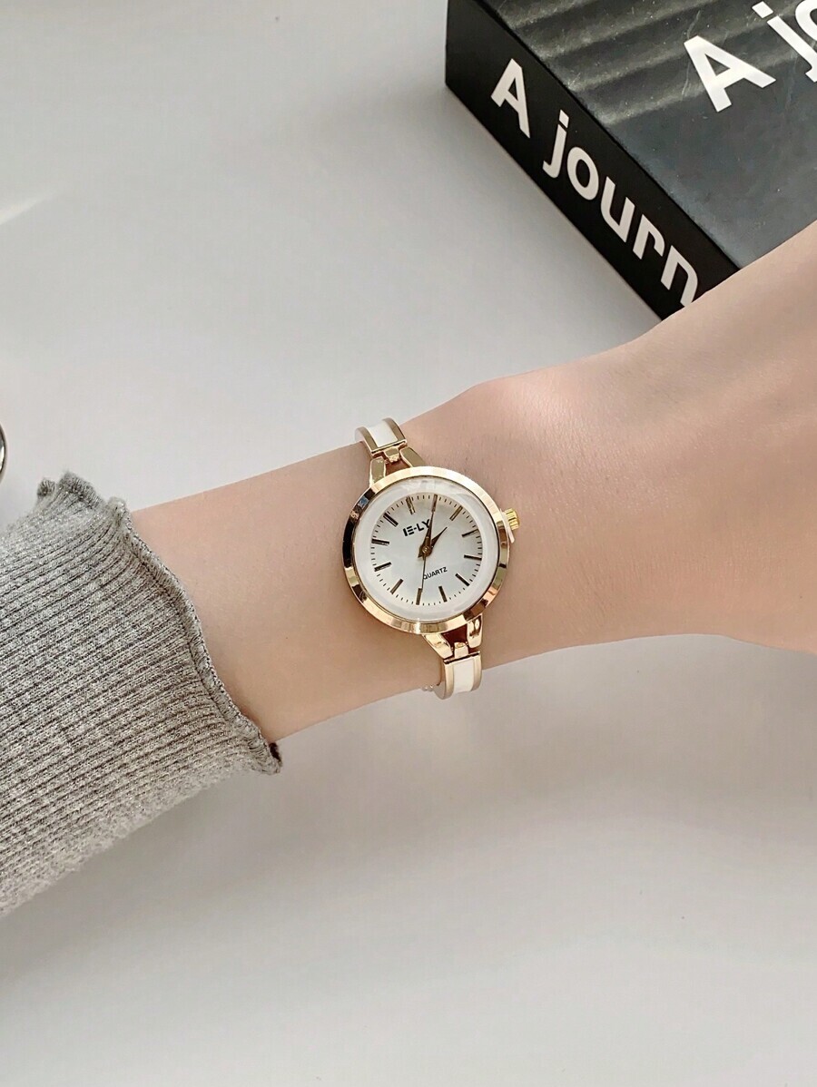 腕時計 レディース クォーツ 1個 エレガントミニマリスト シルバー ラウンド ダイヤル レディース クォーツ 腕時計、学生、大人拍卖