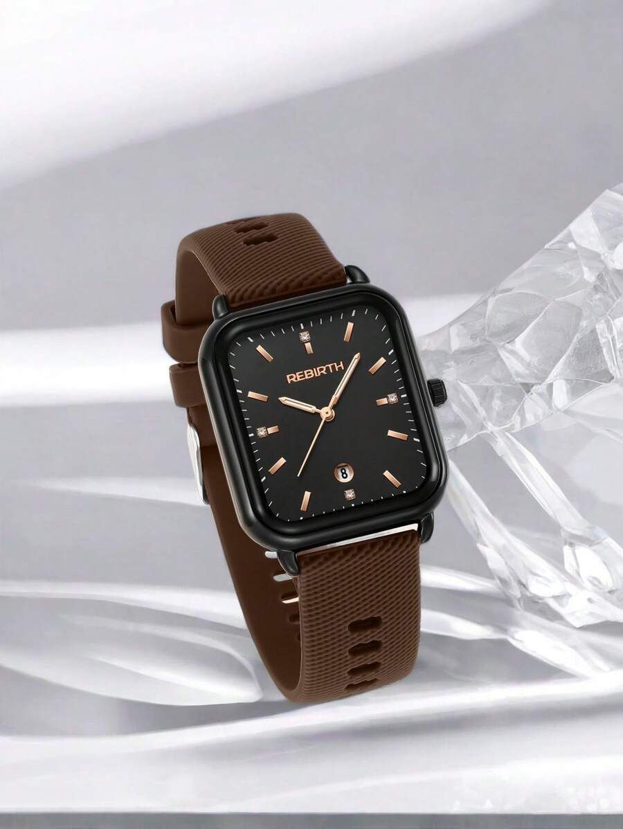 腕時計 レディース クォーツ 1個 リバース ブランド レディース シリコン ストラップ クォーツ 腕時計、シンプルなファッション拍卖