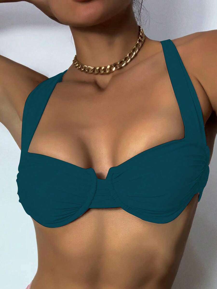 レディース 水着 トップス 1枚 女性用無地ルーチェセクシーなビキニトップ、アンダーワイヤー付き、夏用拍卖