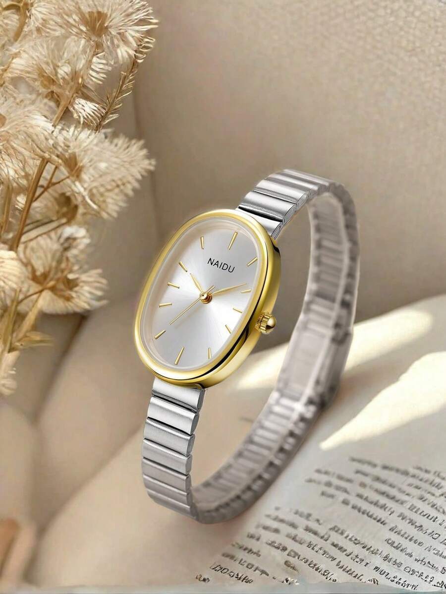 腕時計 レディース クォーツ 1個 レディース ステンレススチールバンド エレガントクォーツ腕時計、シンプルでバーサタイル、毎日の拍卖