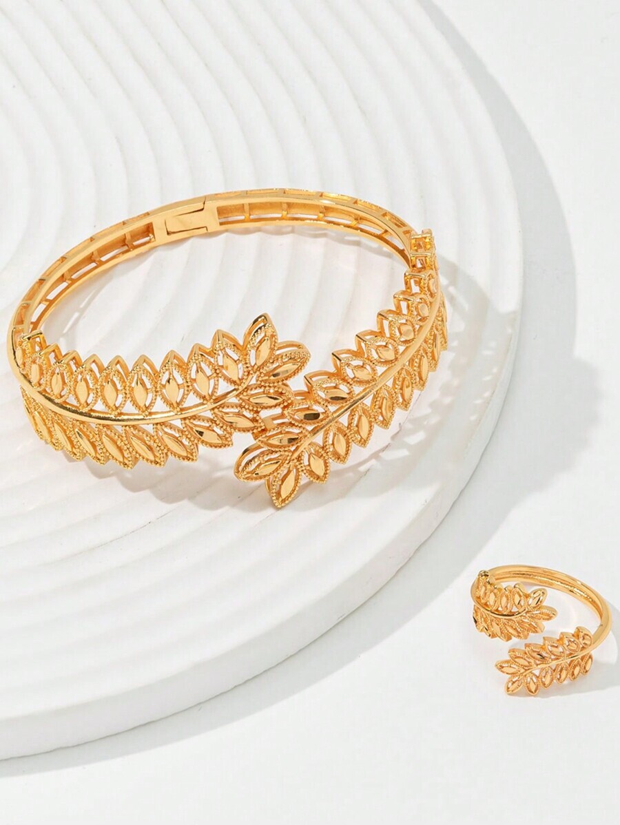 ジュエリー レディース セット フラワー バングル リングセット 2点セット拍卖