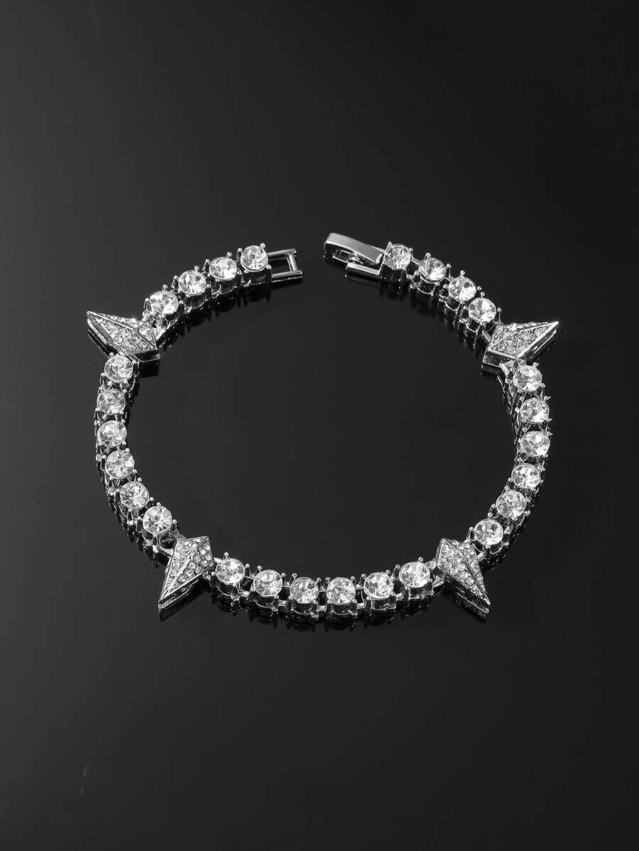 ジュエリー メンズ ブレスレット 1個 メンズ ヒップホップ スタイル テニス チェーン と ティアドロップ 形 キュービックジル拍卖