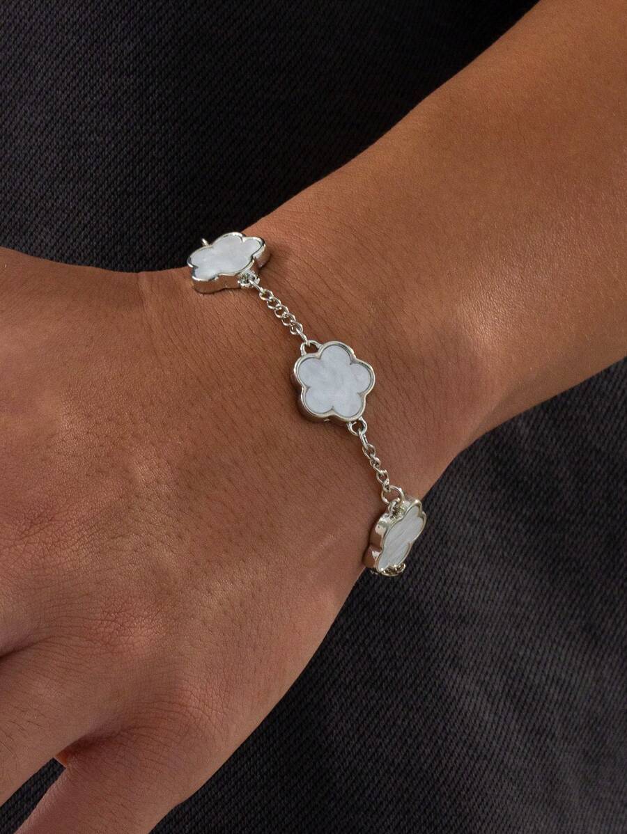 ジュエリー メンズ ブレスレット 1個 クラシックエレガントデザイン ラッキー4つ葉のクローバー ブレスレット (メンズ)拍卖