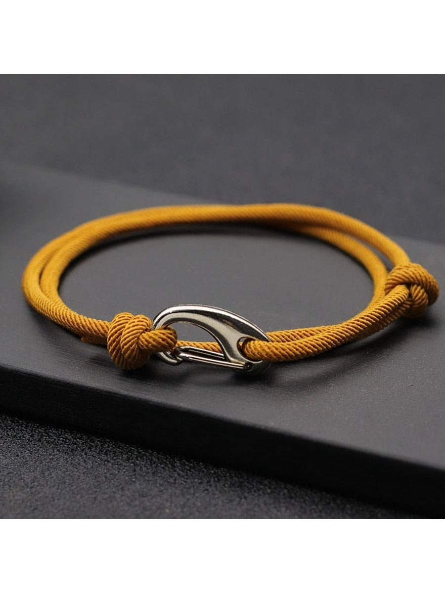 ジュエリー メンズ ブレスレット ミニマリストスタイル 二重層ユニセックスロープブレスレット、型バックル付き、調節可能、アウトドア拍卖