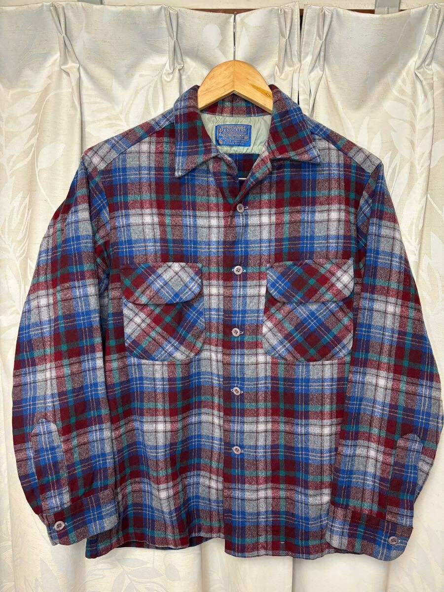 PENDLETON ペンドルトン 70年代 USA製 ビンテージシャツ Mサイズ 激安出品 良配色 ネルシャツ拍卖