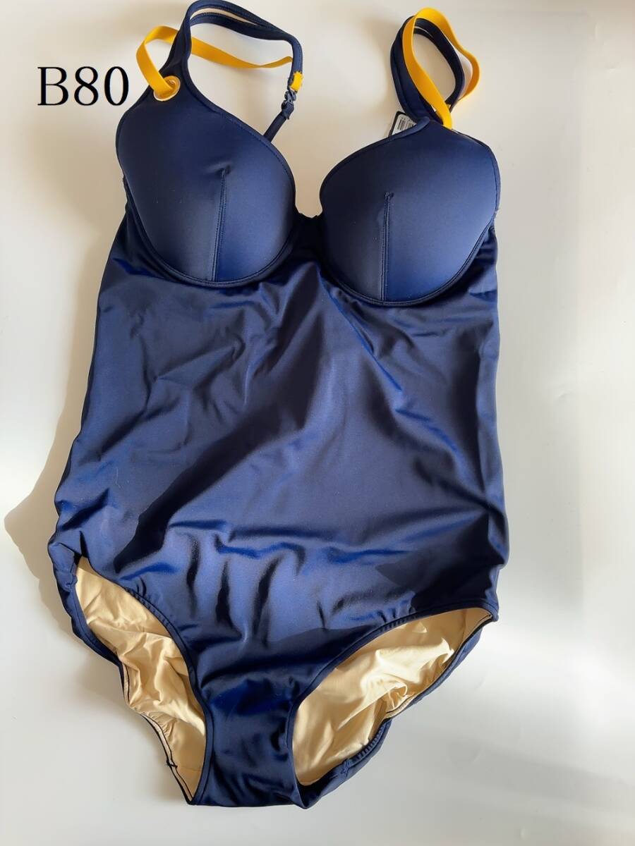 B80☆Marie-Jo マリジョー ベルギー 海外高級水着 スイミングウェアー 紺 カップあり拍卖