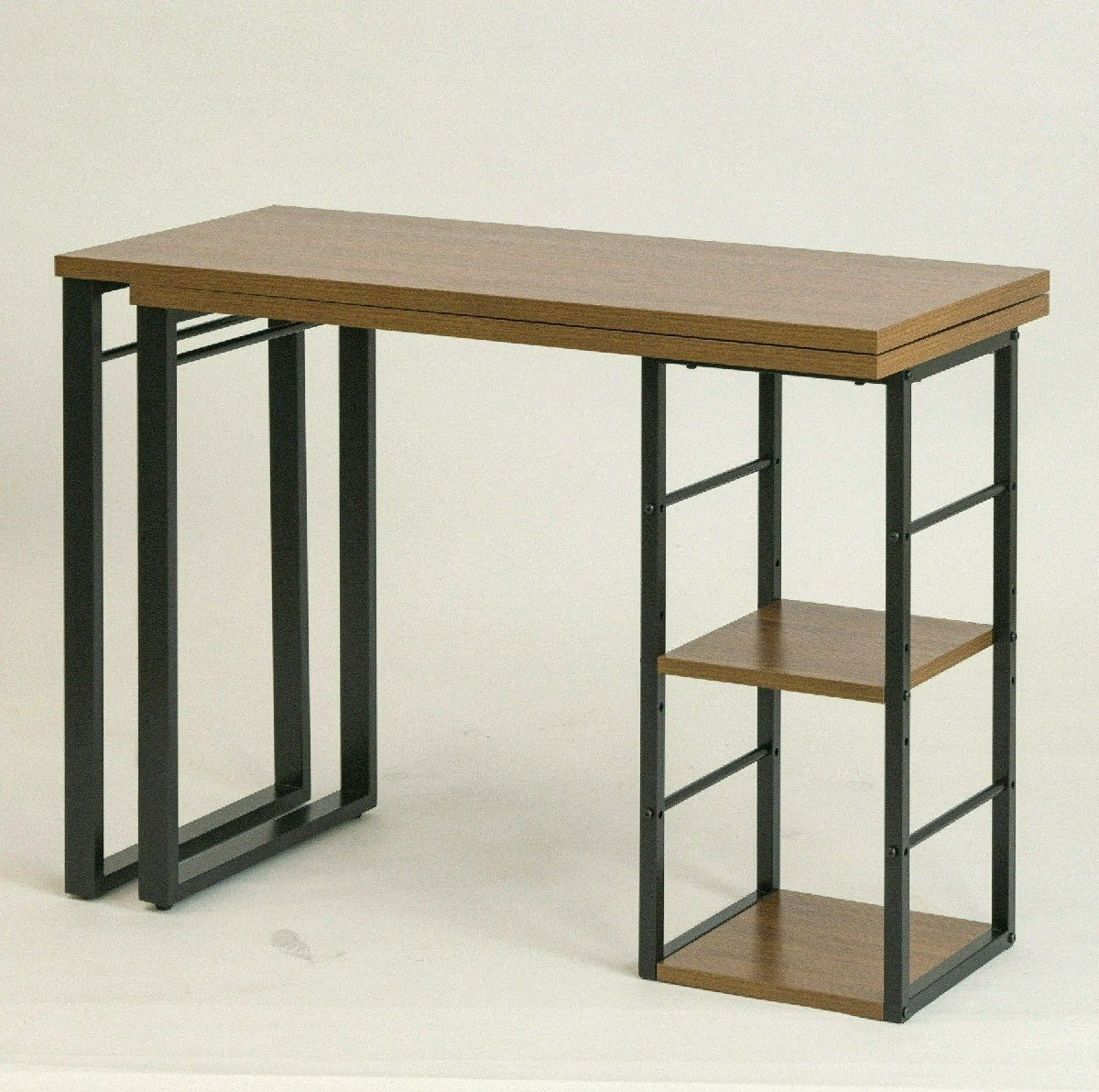 Serdorabo L字型デスク 小さめ 回転 ブラウン×ブラック拍卖