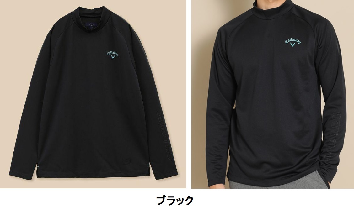 キャロウェイ 【Callaway】 メンズ 長袖シャツ スムースモックネック 長袖シャツ C22233103 M ブラック 【2600】拍卖
