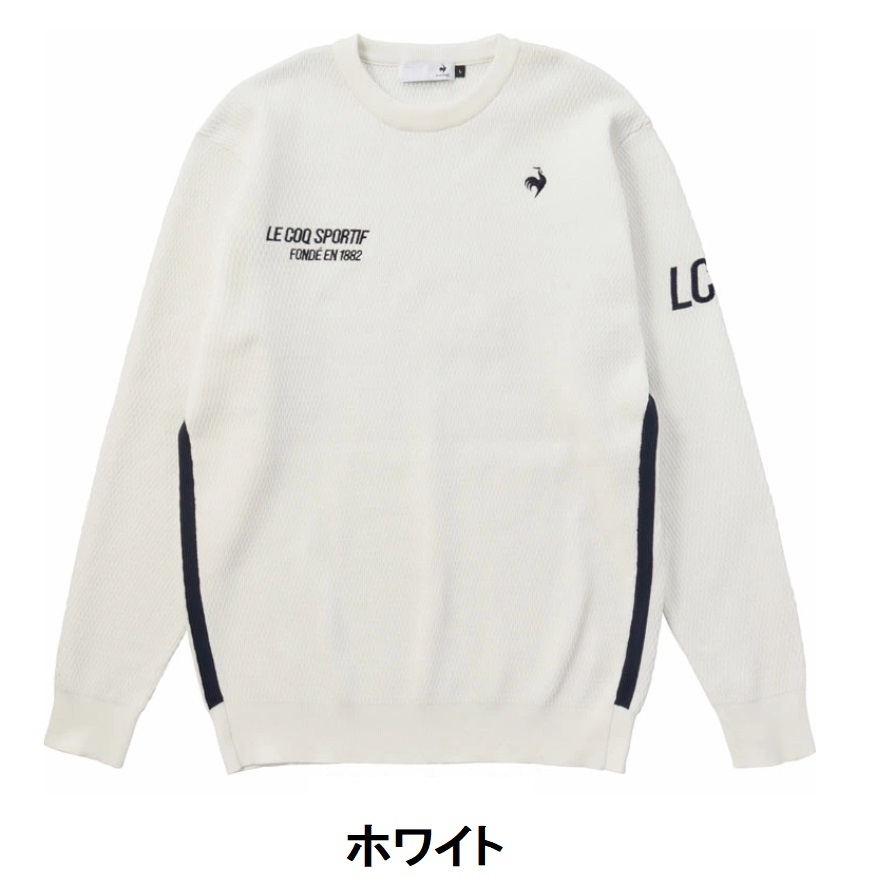 訳あり 早い者勝ち! ルコック 【le coq sportif 】 メンズ セーター ニット QGMWJL00 ホワイト M 【2590】拍卖