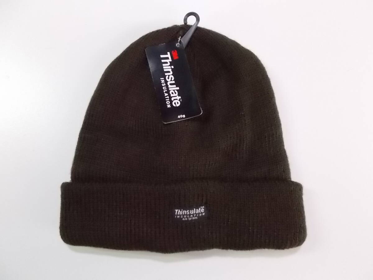 ■Thinsulate INSULATION 40gram/シンサレート■ニット帽 裏地アリ/56~58cm/ブラウン拍卖