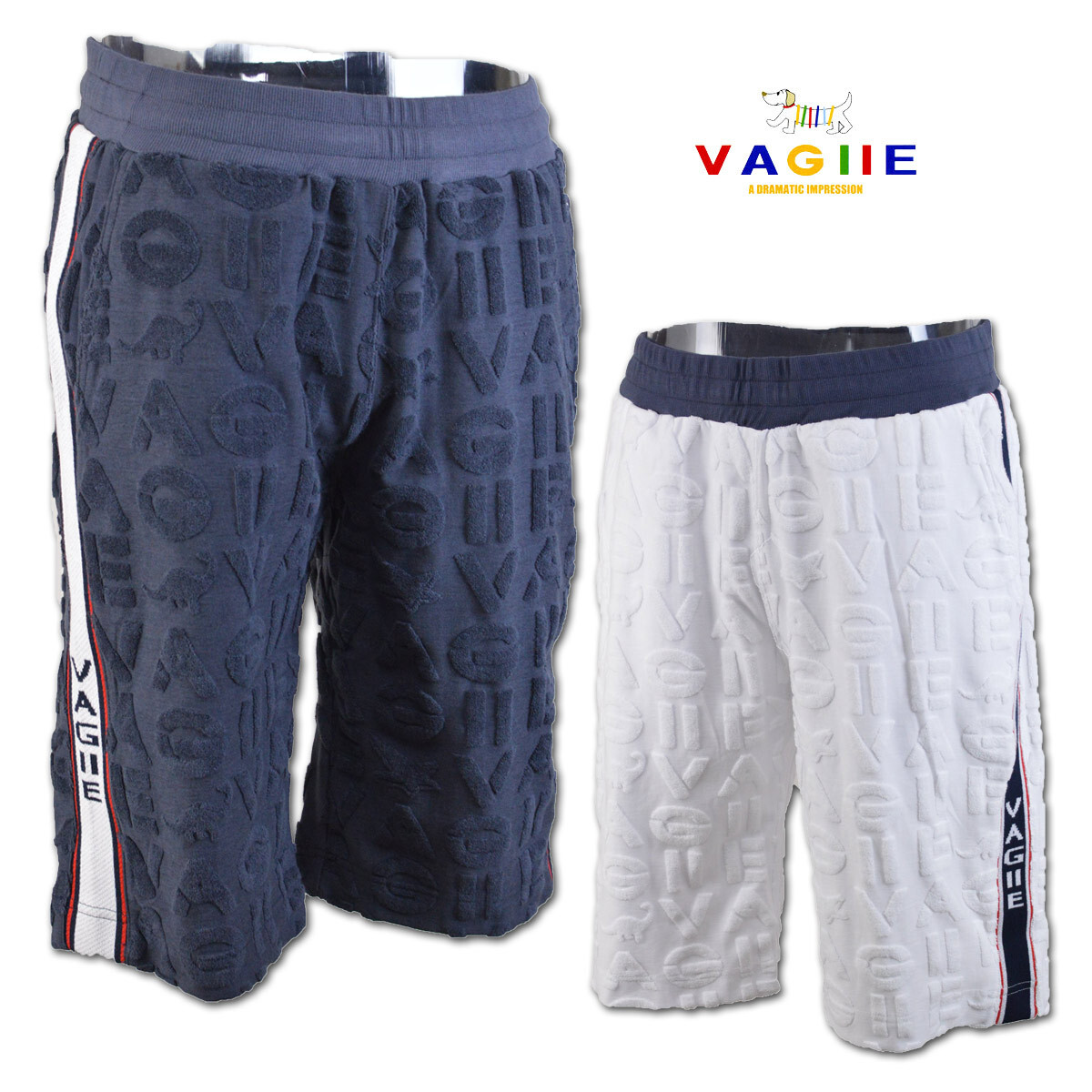 50%OFF【バジエ】メンズ ショートパンツ M(46)紺 3220-2981-53 VAGIIE ITO カジュアル ゴルフ パイル地 高級素材 おしゃれ @拍卖