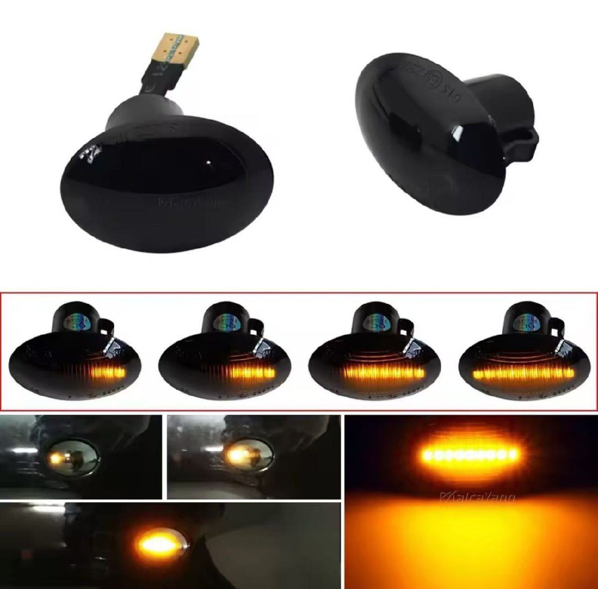 流星ウインカー♪ シーケンシャルウインカー♪ サイドマーカー フィアット 500C 1.2 1.4 8V 16V ツインエア ポップ スポーツ ラウンジ拍卖