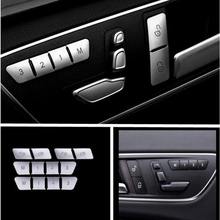 高品格♪ サテンシルバー メルセデス ベンツ シートメモリー ドアロック スイッチ カバー W166 GLE350d GLE43 GLE63 GLE63S GLEクラス SUV拍卖