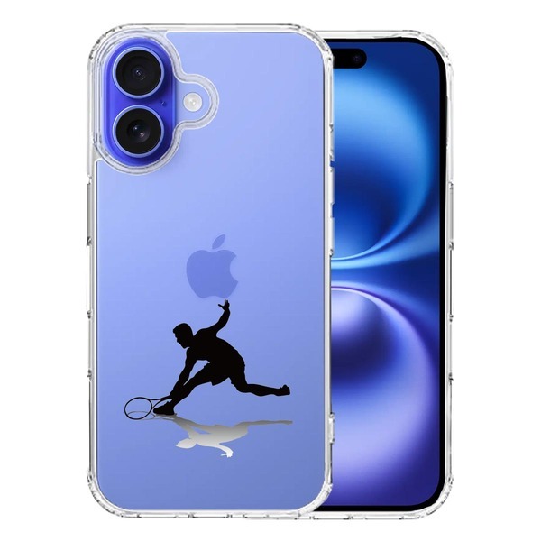 iPhone16 ケース クリア テニス レシーブ スマホケース 側面ソフト 背面ハード ハイブリッド拍卖