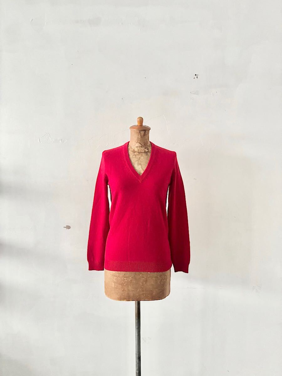 【美品】ERIC BOMPARD カシミヤVネック レッド サイズS 拍卖