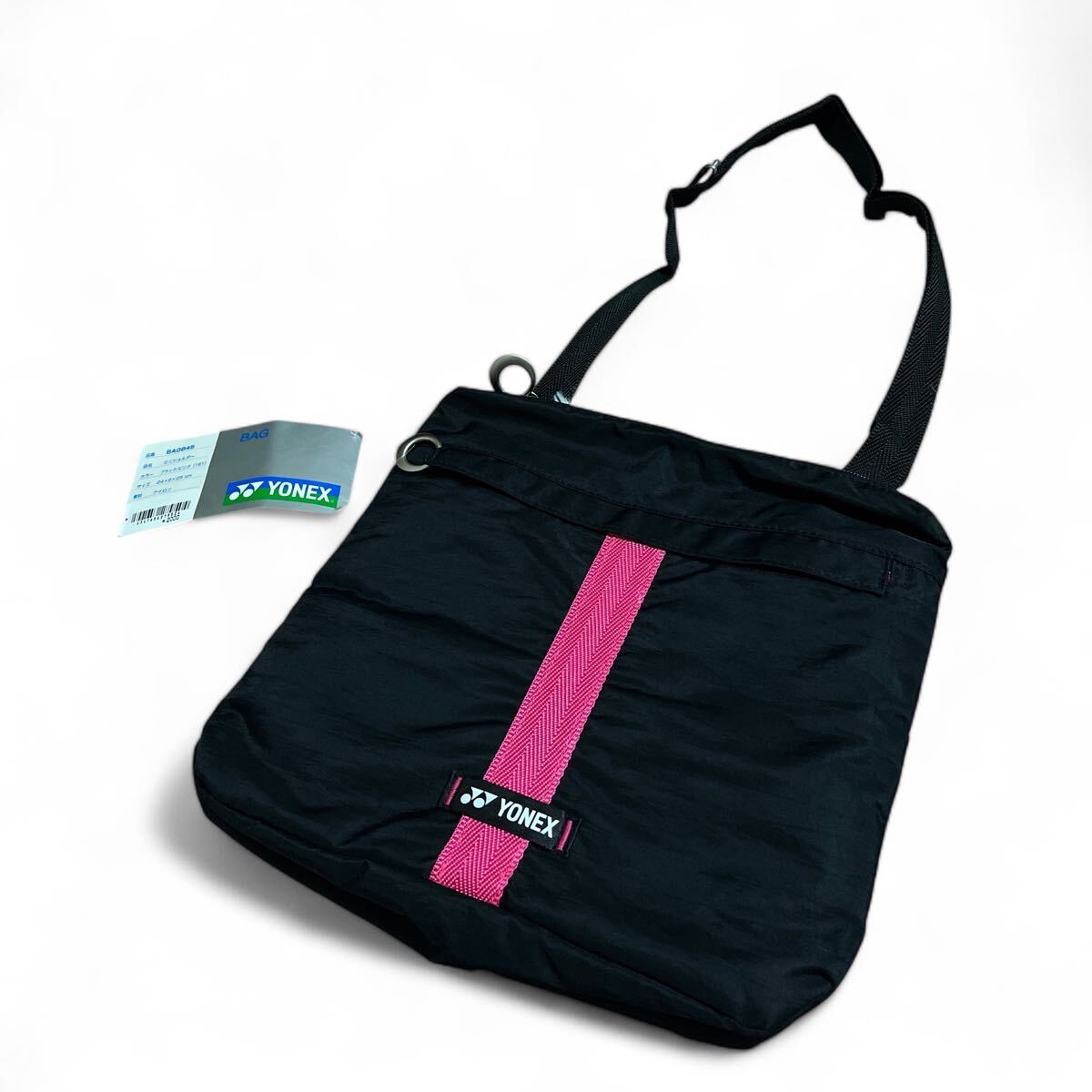 【新品未使用】YONEX ヨネックス ミニショルダー ブラック×ピンク 24×6×25cm ナイロン ショルダーバッグ トートバッグ ブラック系 122拍卖