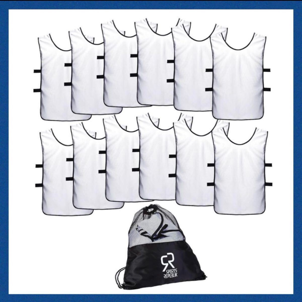 子供 キッズ ユース サッカー スポーツ ビブス ゲームベスト 12枚 M 6〜10歳 白拍卖