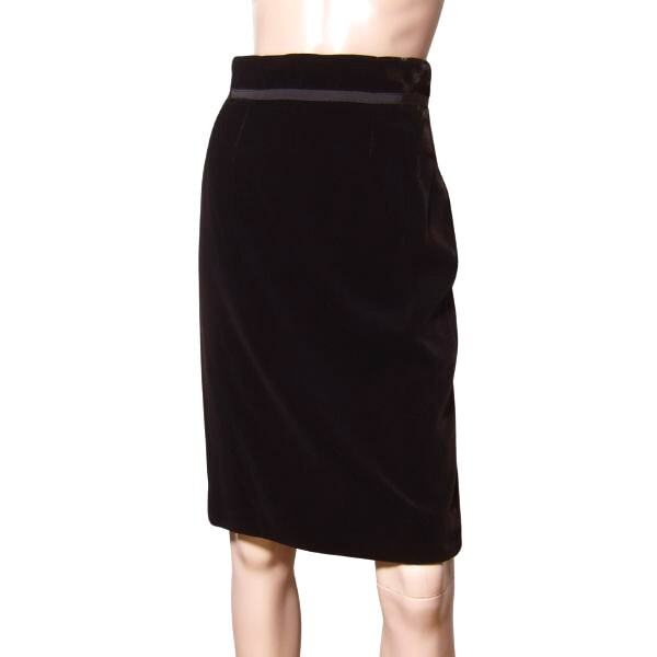 美品/ナラカミーチェ NARACAMICIE ベロアスカート 表記 1号 9号 M 相当 古着 茶 ブラウン レディース 秋 冬 ボトムス シンプル 膝丈拍卖