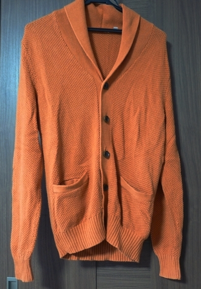 ★ユニクロ メンズカーディガン オレンジ色 M★拍卖