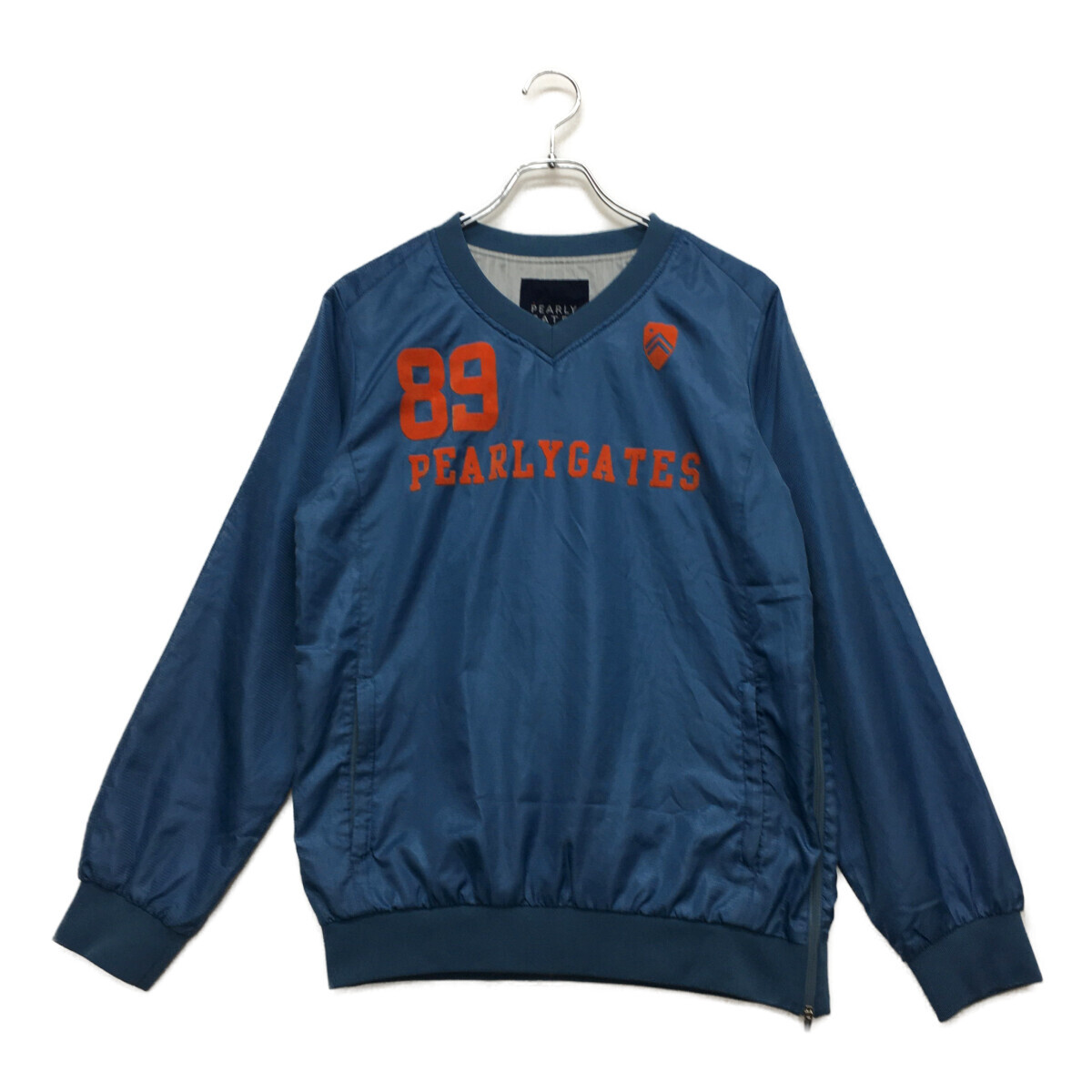 coco 中古【値下げ】 パーリーゲイツ レディース スニードジャック 2(L) 水色 総柄 Vネック 銀色裏地 レターパックプラス発送可 97868拍卖